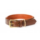 Ошейник, кожа, латунь, коричневый